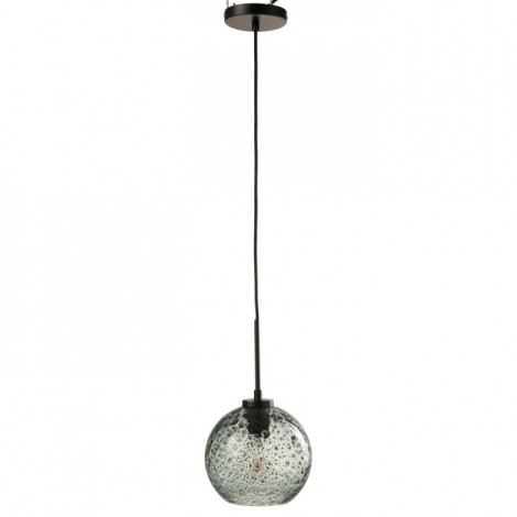 Lampe Suspension en Verre "Boule Pois" 36cm Gris|Suspensions|Paris Prix