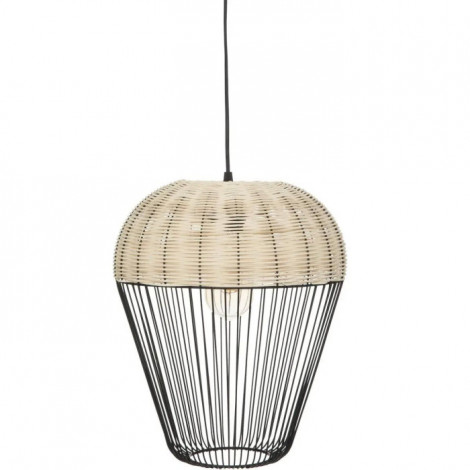 Lampe Suspension "Anea" 35cm Noir & Naturel|Suspensions|Paris Prix