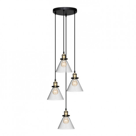 Lampe Suspension 4 Têtes "Alak" 80cm Noir|Suspensions|Paris Prix