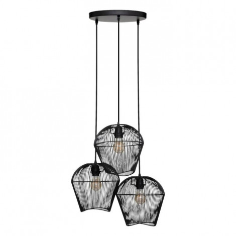 Lampe Suspension 3 Têtes "Jena" 26cm Noir|Suspensions|Paris Prix