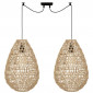 Lampe Suspension 2 Têtes Déco "Etel" 41cm Beige|Suspensions|Paris Prix