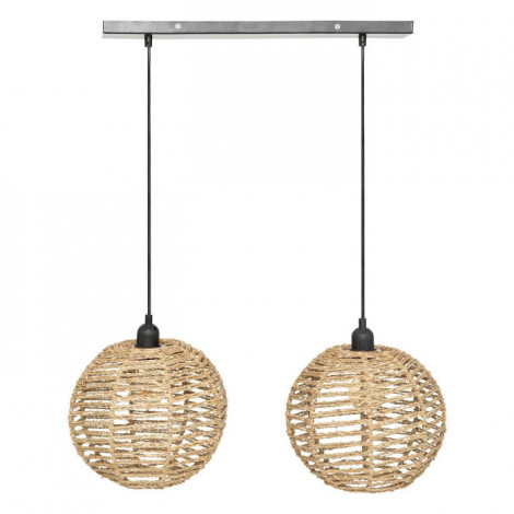 Lampe Suspension en Jonc "Rana" 50cm Naturel|Suspensions|Paris Prix
