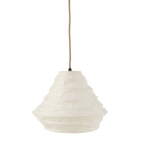 Lampe Suspension en Raphia "Nid" 35cm Blanc|Suspensions|Paris Prix