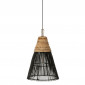 Lampe Suspension en Rotin "Cone" 42cm Noir|Suspensions|Paris Prix