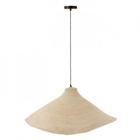 Lampe Suspension en Jonc "Cône" 82cm Blanc|Suspensions|Paris Prix