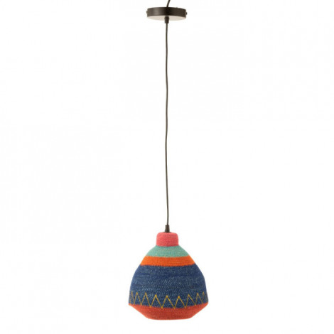 Lampe Suspension en Jonc "Zigzag Bas" 27cm Multicolore|Suspensions|Paris Prix