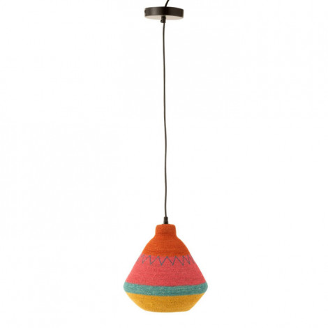 Lampe Suspension en Jonc "Zigzag Haut" 27cm Multicolore|Suspensions|Paris Prix