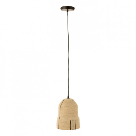 Lampe Suspension en Jonc "Lignes" 26cm Naturel|Suspensions|Paris Prix