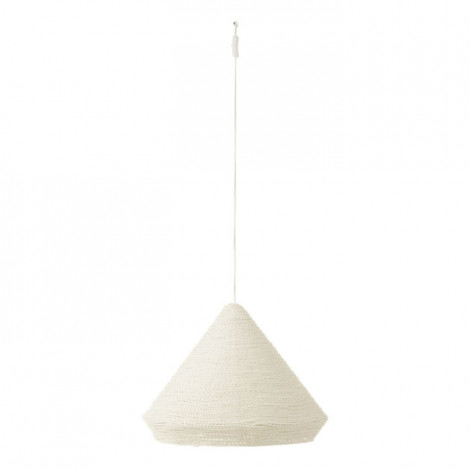 Lampe Suspension en Raphia "Cône" 52cm Blanc|Suspensions|Paris Prix