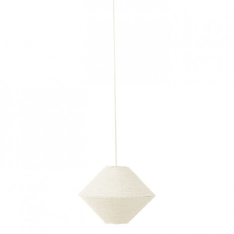 Lampe Suspension en Raphia "Soucoupe" 35cm Blanc|Suspensions|Paris Prix