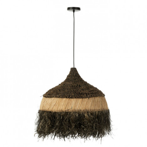 Lampe Suspension en Raphia "Lombok" 60cm Noir|Suspensions|Paris Prix