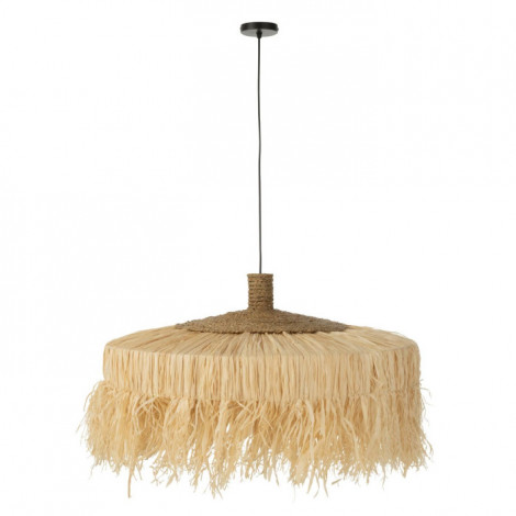 Lampe Suspension en Raphia "Menthe à l'eau" 80cm Naturel|Suspensions|Paris Prix