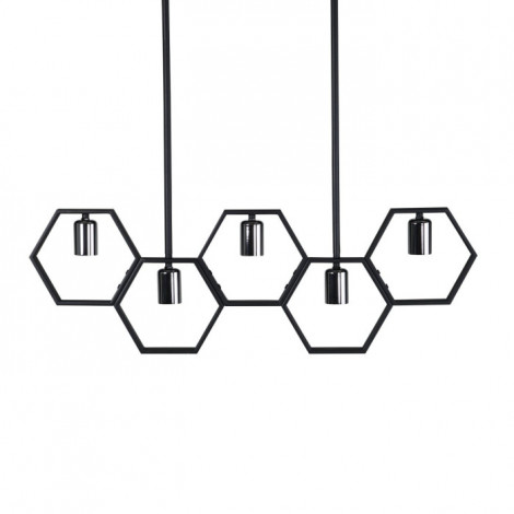 Lampe Suspension Design 5 Lampes "Queen B" 80cm Noir|Suspensions|Paris Prix
