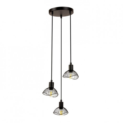 Lampe Suspension Déco 3 Lampes "Elsa" 140cm Noir|Suspensions|Paris Prix