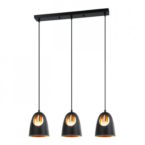 Lampe Suspension Design 3 Lampes "Elda" 75cm Noir|Suspensions|Paris Prix
