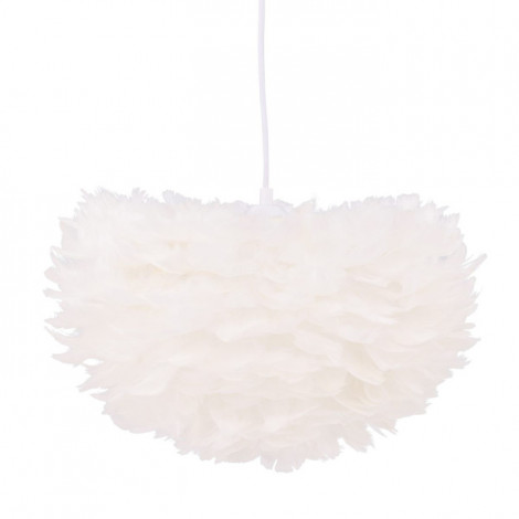 Lampe Suspension en plume "Nicola" 45cm Blanc|Suspensions|Paris Prix