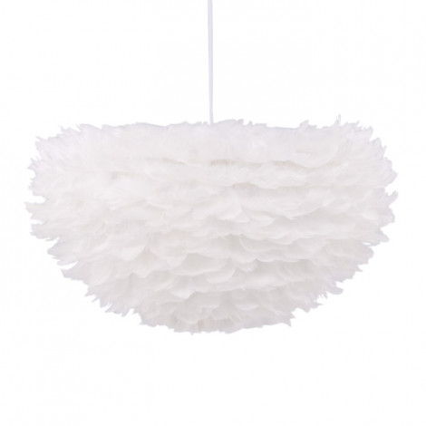 Lampe Suspension en plume "Nicola" 60cm Blanc|Suspensions|Paris Prix