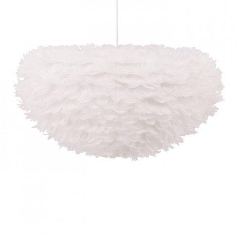 Lampe Suspension en plume "Nicola" 75cm Blanc|Suspensions|Paris Prix