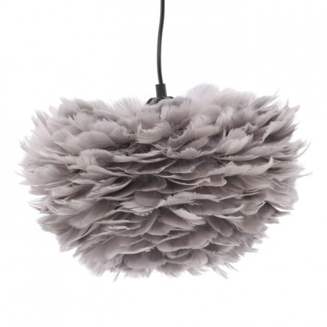 Lampe Suspension en plume "Nicola" 35cm Gris|Suspensions|Paris Prix