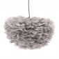 Lampe Suspension en plume "Nicola" 45cm Gris|Suspensions|Paris Prix