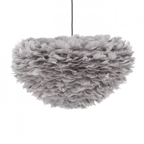 Lampe Suspension en plume "Nicola" 60cm Gris|Suspensions|Paris Prix