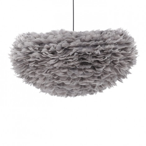 Lampe Suspension en plume "Nicola" 75cm Gris|Suspensions|Paris Prix