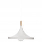 Lampe Suspension Design "Métal & Bois" 32cm Blanc|Suspensions|Paris Prix
