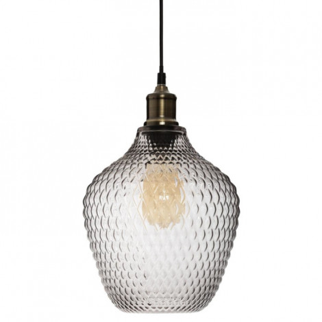 Lampe Suspension Verre Fumé "Omaha" 25cm Gris|Suspensions|Paris Prix