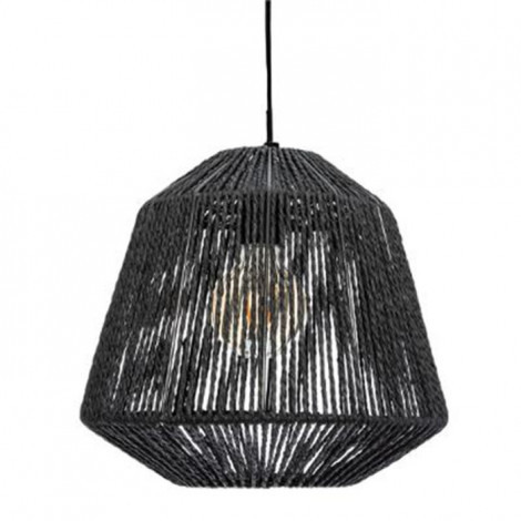 Lampe Suspension Métal "Cordes" 26cm Noir|Suspensions|Paris Prix