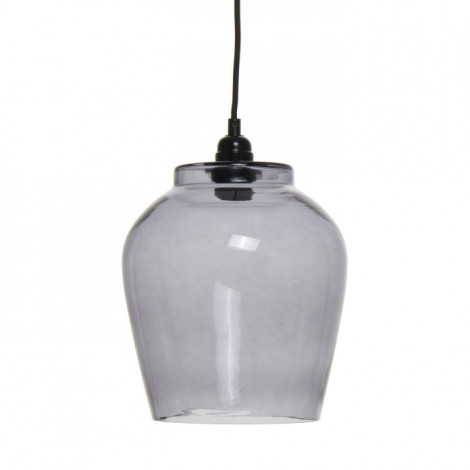 Lampe Suspension en Verre "Sombra" 29cm Gris|Suspensions|Paris Prix