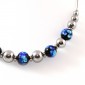 Collier Style Murano bleu et perles d'Hématite argenté