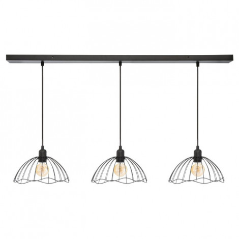 Lampe Suspension 3 Têtes "Galt" 24cm Noir|Suspensions|Paris Prix
