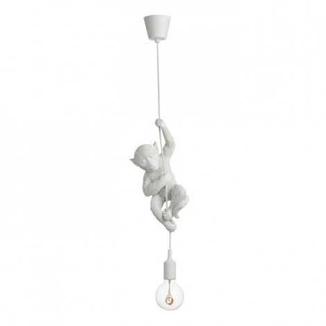 Lampe Suspension Design "Singe Déco" 96cm Blanc|Suspensions|Paris Prix