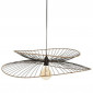 Lampe Suspension Déco "Métal & Rotin" 69cm Noir|Suspensions|Paris Prix