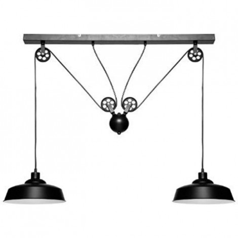 Lampe Suspension 2 Têtes "Ezio" 120cm Noir|Suspensions|Paris Prix