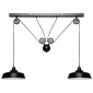 Lampe Suspension 2 Têtes "Ezio" 120cm Noir|Suspensions|Paris Prix
