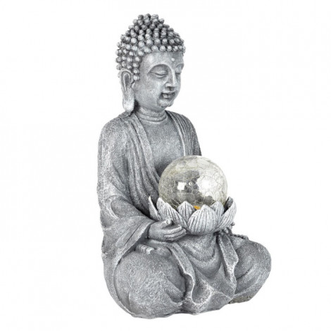 Lampe Solaire Déco "Bouddha" 26cm Gris|Lampes à poser|Paris Prix