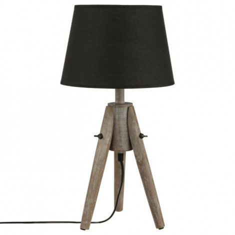 Lampe à Poser Bois "Abat-jour" 46cm Gris|Lampes à poser|Paris Prix