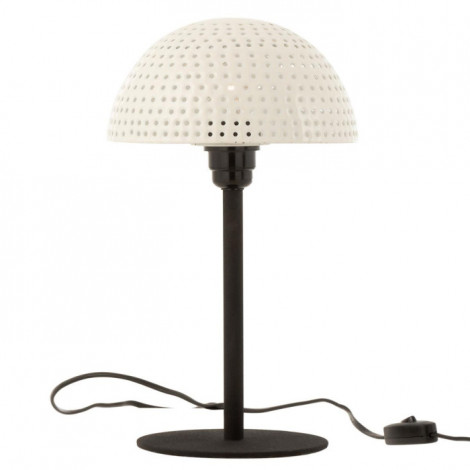 Lampe à Poser "Champignon Brillant" 36cm Blanc|Lampes à poser|Paris Prix