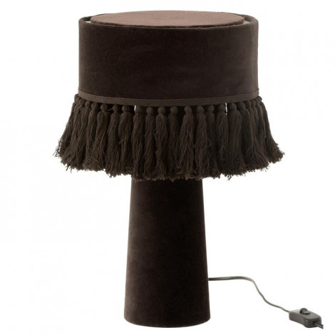 Lampe à Poser en Velours "Eve" 36cm Noir|Lampes à poser|Paris Prix