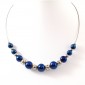 Collier perles d'Hématite bleu