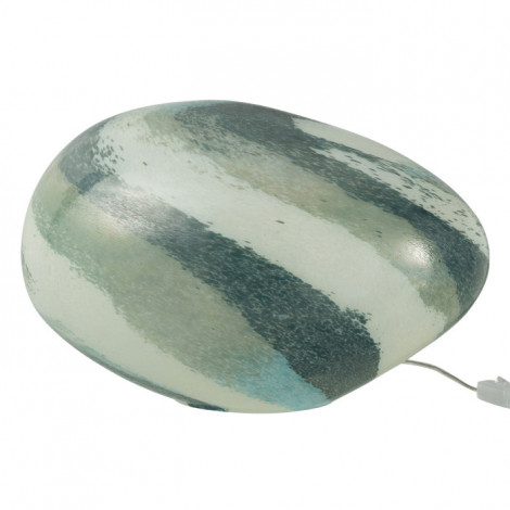 Lampe à Poser Ovale "Dany" 40cm Bleu Vert|Lampes à poser|Paris Prix