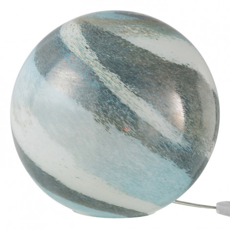 Lampe à Poser Ronde "Dany" 29cm Bleu Vert|Lampes à poser|Paris Prix
