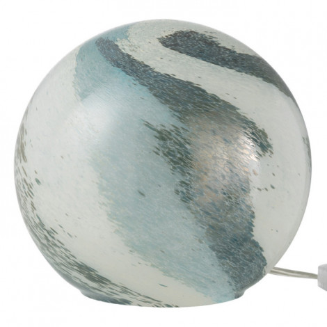 Lampe à Poser Ronde "Dany" 19cm Bleu Vert|Lampes à poser|Paris Prix
