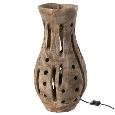 Lampe Design en Bois "Elisabeth" 47cm Naturel|Lampes à poser|Paris Prix