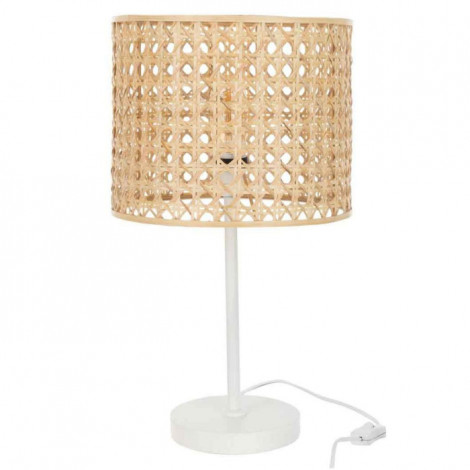 Lampe à Poser Design "Roma" 51cm Naturel & Blanc|Lampes à poser|Paris Prix