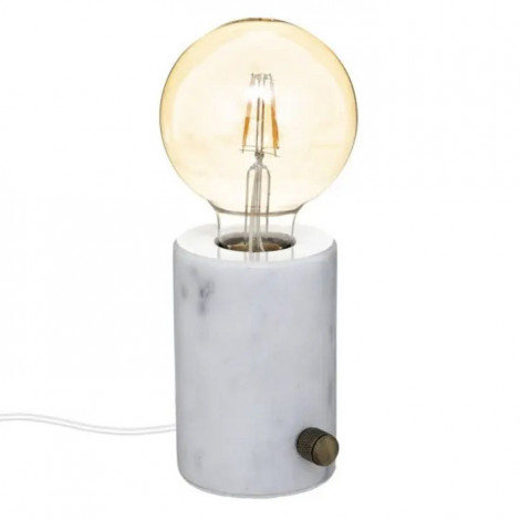 Lampe à Poser en Marbre "Saba" 11cm Blanc|Lampes à poser|Paris Prix