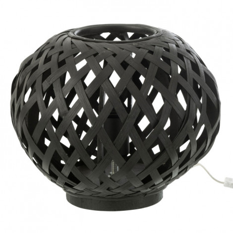 Lampe à Poser en Bambou "Holga" 30cm Noir|Lampes à poser|Paris Prix
