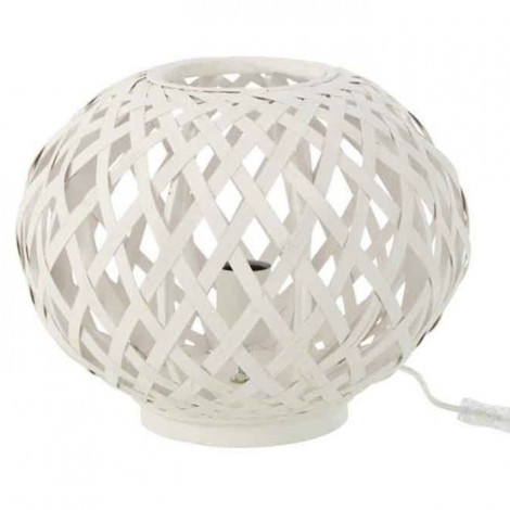 Lampe à Poser en Bambou "Inaya" 32cm Blanc|Lampes à poser|Paris Prix