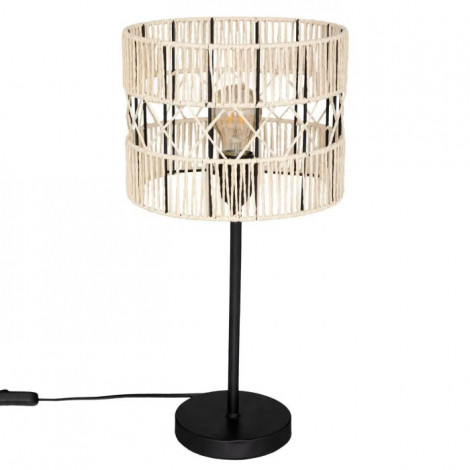 Lampe à Poser Design "Cosy" 47cm Noir & Beige|Lampes à poser|Paris Prix